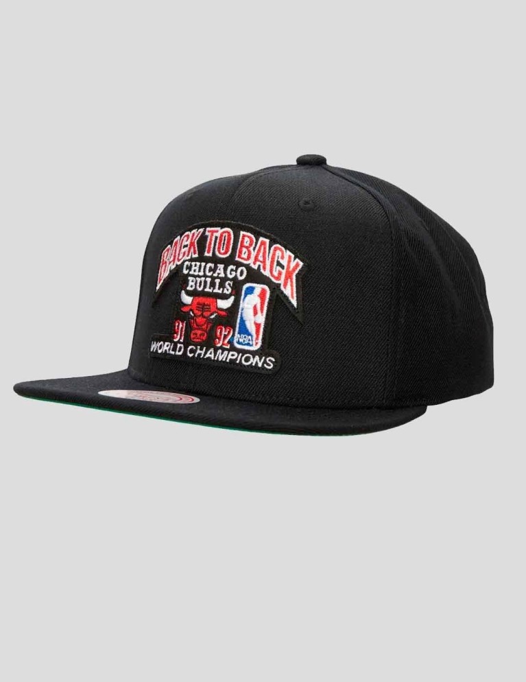 Gorra MITCHELL & NESS bulls 91-92 back to back champs hwc snapback orange rede